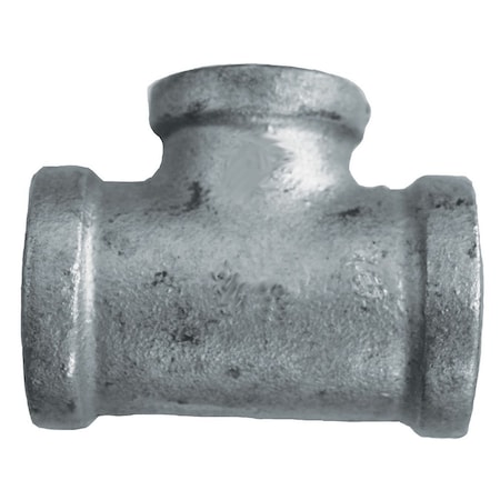 Jones Stephens 1in. x 1/2in. x 1in. Galvanized Iron Reducing Tee, Banded G4600180